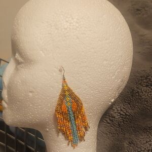 Colorful Beaded Fringe Earrings